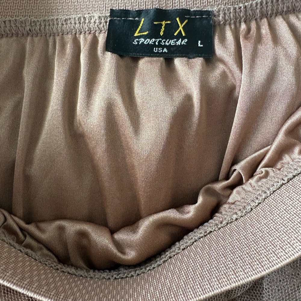 LTX Brown Ruffled Tulle Midi Skirt - Picture 2 of 2